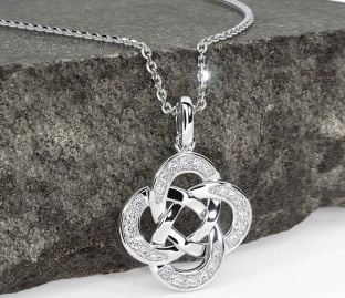 Diamond White Gold Celtic Necklace