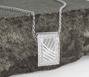 Diamond Silver Celtic Necklace