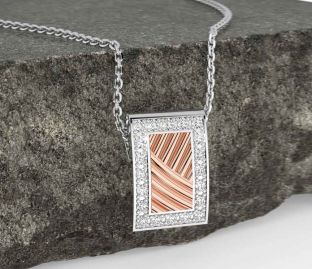 Diamond White Rose Gold Celtic Necklace