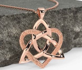 Rose Gold Celtic Trinity Knot Heart Necklace