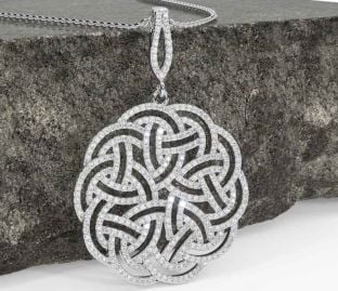Diamond White Gold Celtic Necklace