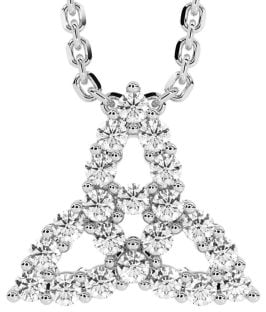 Diamond White Gold Celtic Trinity Knot Necklace