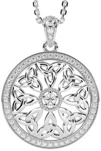 Diamante Argento celtico Trinità Nodo Collana