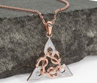 Diamond Rose Gold Celtic Necklace