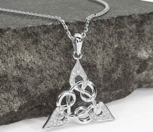 Diamond Silver Celtic Necklace