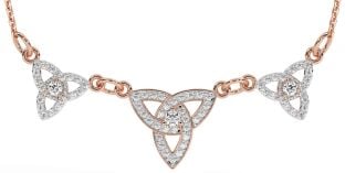 Diamond Rose Gold Celtic Trinity Knot Necklace