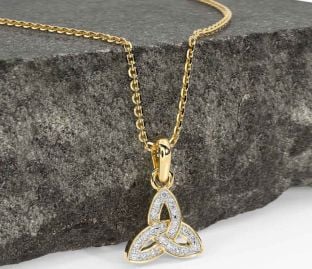 Diamond Gold Celtic Trinity Knot Necklace