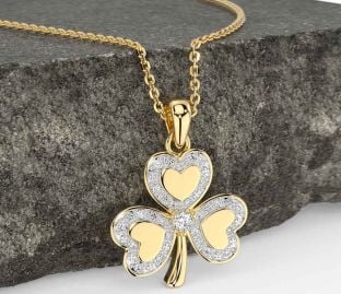 Diamond Gold Shamrock Necklace