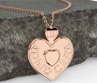 Rose Gold Silver Irish "My Soul Mate" Heart Necklace