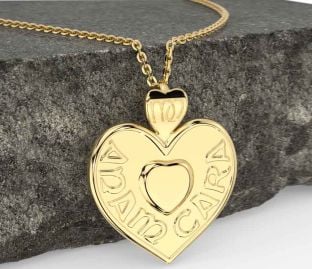Gold Silver Irish "My Soul Mate" Heart Necklace