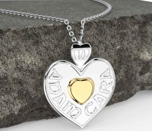 Gold Silver Irish "My Soul Mate" Heart Necklace