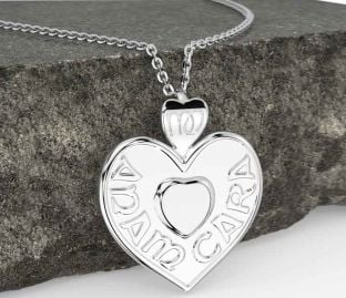 Silver Irish "My Soul Mate" Heart Necklace