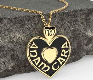 Gold Black Rhodium Irish "My Soul Mate" Heart Necklace