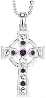 Alexandrite Silver Celtic Cross Necklace