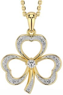 Diamond Gold Shamrock Necklace