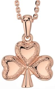 Rose Gold Silver Shamrock Necklace