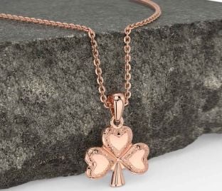 Rose Gold Silver Shamrock Necklace