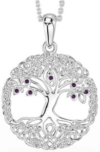 Alexandrite Silver Celtic Tree of Life Necklace