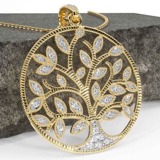 ダイヤモンド 金 ケルト 木 の 人生 ネックレス