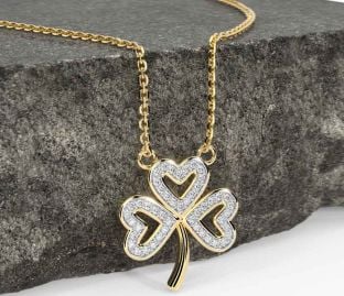 Diamond Gold Shamrock Necklace