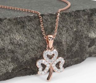 Diamant Rose Gold Kleeblatt Halskette