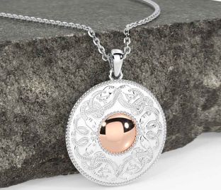 Rose Gold Silver Celtic Warrior Necklace