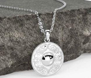 White Gold Celtic Warrior Necklace