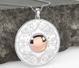 Rose Gold Silver Celtic Warrior Necklace