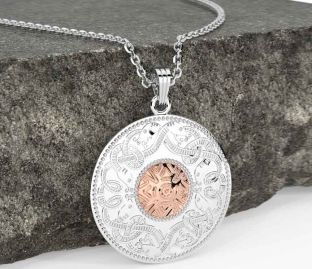 Rose Gold Silver Celtic Warrior Necklace