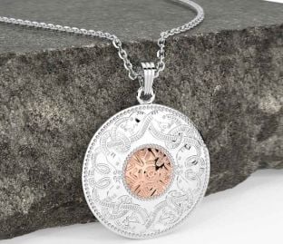 Rose Gold Silver Celtic Warrior Necklace