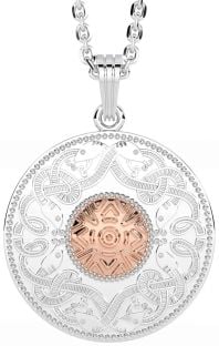 Rose Gold Silver Celtic Warrior Necklace