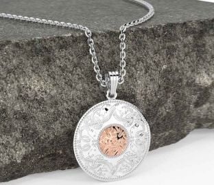 Rose Gold Silver Celtic Warrior Necklace