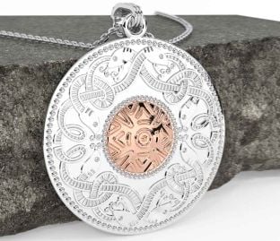 White Rose Gold Celtic Warrior Necklace