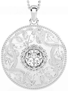 Diamond White Gold Celtic Warrior Necklace