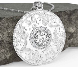 Diamond White Gold Celtic Warrior Necklace