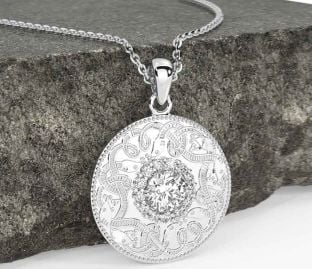 Diamond Silver Celtic Warrior Necklace