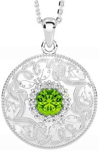 Diamant Peridot Silver Keltiskt Krigare Halsband