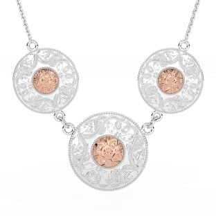 Rose Gold Silver Celtic Warrior Necklace