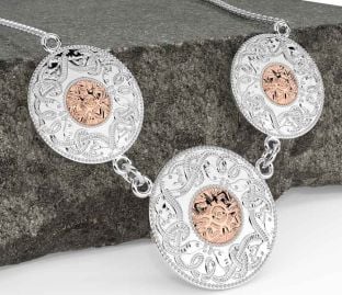 Rose Gold Silver Celtic Warrior Necklace