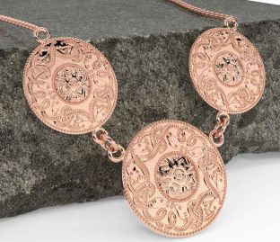 Rose Gold Silver Celtic Warrior Necklace