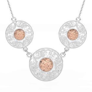 Rose Gold Silver Celtic Warrior Necklace