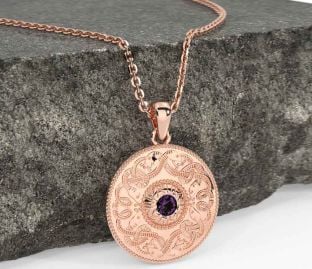 Alexandrite Rose Gold Celtic Warrior Necklace