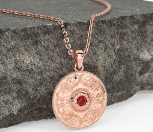 Ruby Rose Gold Celtic Warrior Necklace