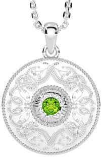 Peridot Silver Celtic Warrior Necklace