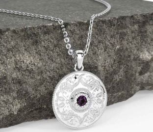 Alexandrite White Gold Celtic Warrior Necklace