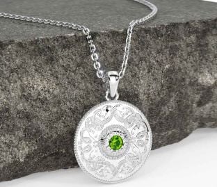 Peridoto Blanco Oro céltico Guerrero Collar