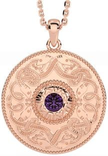 Alexandrite Rose Gold Silver Celtic Warrior Necklace