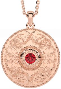 Ruby Rose Gold Silver Celtic Warrior Necklace