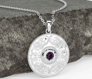Alexandrite White Gold Celtic Warrior Necklace