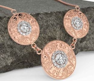 Diamond Rose Gold Celtic Warrior Necklace